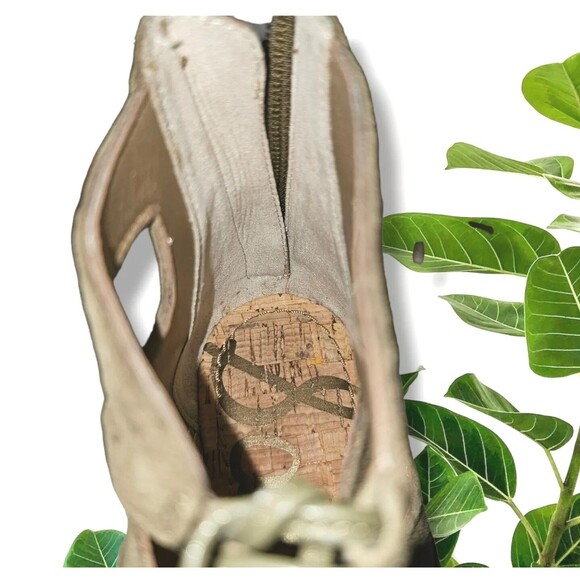 Sam Edelman Dean Caged Laced Open Toe Sandal Sz 9M - Light Brown Suede Display - Picture 13 of 14